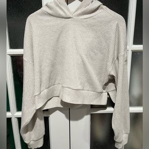 Alo Yoga M cropped ribbed hoodie